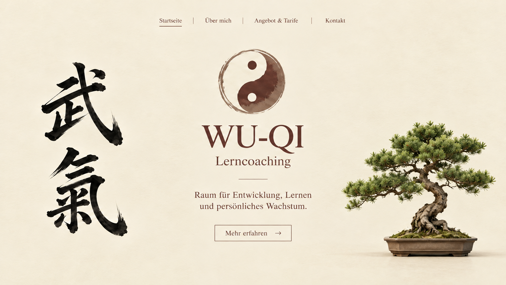 WU-QI Lerncoaching: Kalligrafie, Yin-Yang, Bonsai. Raum für Entwicklung, Lernen und persönliches Wachstum.